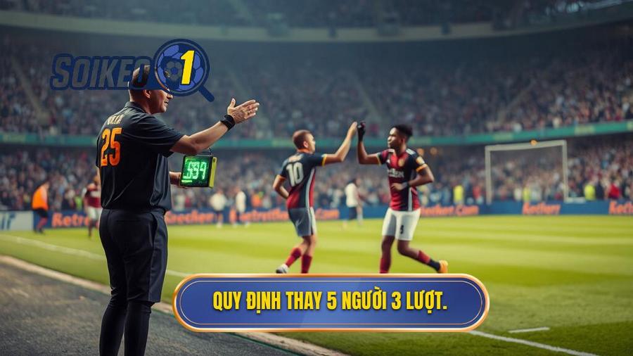 2. Quy định thay 5 người 3 lượt.