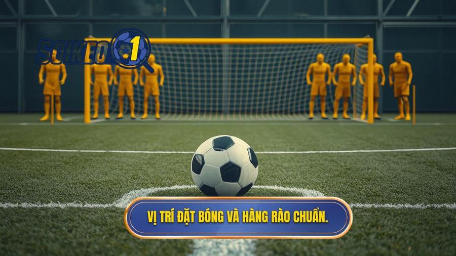 3. Vị trí đặt bóng và hàng rào chuẩn.